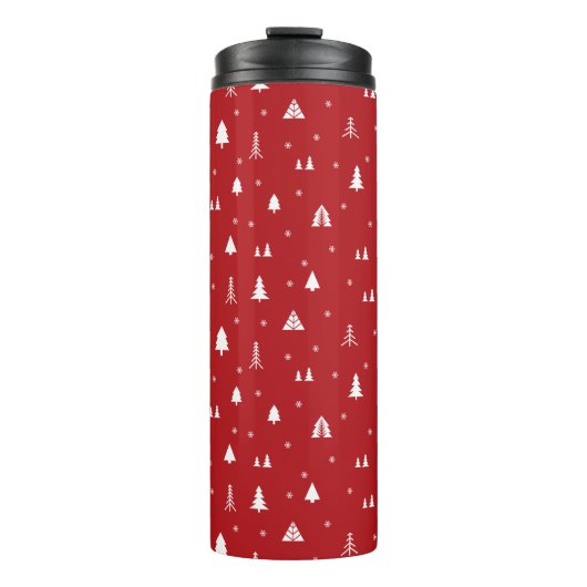 Kerstbomen en Snowflakes Thermale Tumbler Thermosbeker (Voorkant)