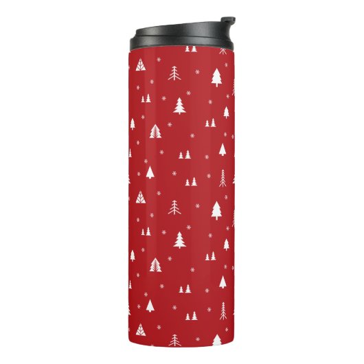 Kerstbomen en Snowflakes Thermale Tumbler Thermosbeker (Gedraaid links)