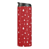 Kerstbomen en Snowflakes Thermale Tumbler Thermosbeker (Geroteerd rechts)