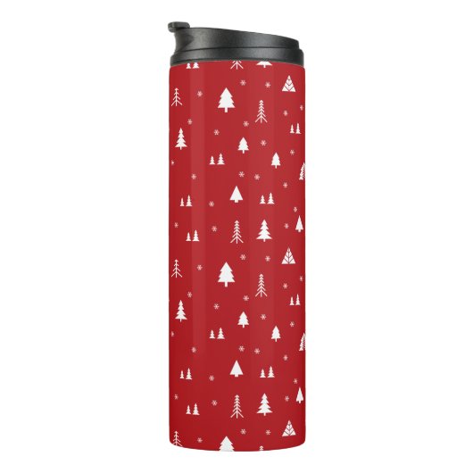 Kerstbomen en Snowflakes Thermale Tumbler Thermosbeker (Geroteerd rechts)