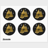 kerstbomen en Snowflakes V2 Gold ID863 Ronde Sticker (Vel)