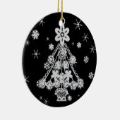 kerstbomen en snowschilfers keramisch ornament (Rechts)