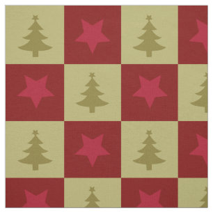 Kerstbomen en sterpatroon Stof