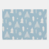 kerstbomen en sterren in rood en wit blauw inpakpapier vel (Voorkant 2)