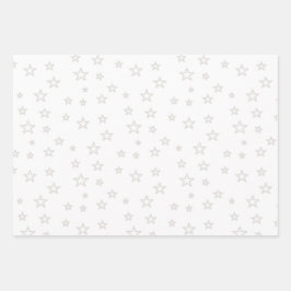 kerstbomen en sterren in rood en wit blauw inpakpapier vel