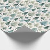 Kerstbomen en sterren Moderne Kerstmis Cadeaupapier (Hoek)