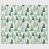 Kerstbomen en sterren Moderne Kerstmis Cadeaupapier (Vlak)
