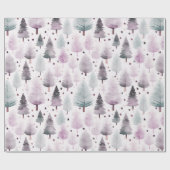 Kerstbomen en sterren Moderne Kerstmis Cadeaupapier (Vlak)