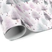 Kerstbomen en sterren Moderne Kerstmis Cadeaupapier (Rol Hoek)