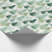 Kerstbomen en sterren Moderne Kerstmis Cadeaupapier (Hoek)