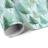 Kerstbomen en sterren Moderne Kerstmis Cadeaupapier (Rol Hoek)