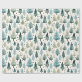 Kerstbomen en sterren Moderne Kerstmis Cadeaupapier (Vlak)