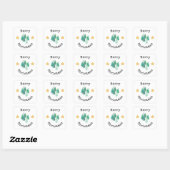 Kerstbomen en sterren vierkante sticker (Vel)