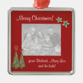 kerstbomen en sterrenfoto's metalen ornament (Voorkant)