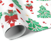 Kerstbomen en Suurstok  Cadeaupapier (Rol Hoek)