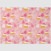 Kerstbomen en teddyberen Roze Kerst Tissuepapier (Voorkant)