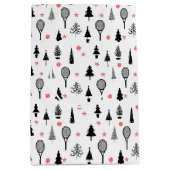 🎄 kerstbomen en 🎾 tennisrackets medium cadeauzakje (Voorkant)