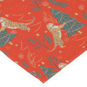 kerstbomen en tijgers 2 korte tafelloper (Hoek)