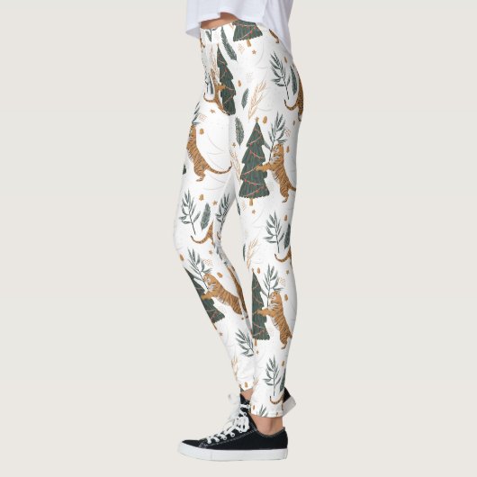 kerstbomen en tijgers leggings (Links)