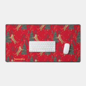 kerstbomen en tijgers, patroon, aangepaste achterg bureaumat (Keyboard & Muis)