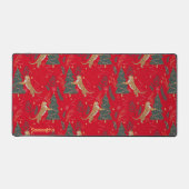 kerstbomen en tijgers, patroon, aangepaste achterg bureaumat (Voorkant)