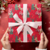 kerstbomen en tijgers, patroon, aangepaste achterg cadeaupapier