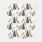 kerstbomen en tijgers, patroon, aangepaste achterg fleece deken (Voorkant)