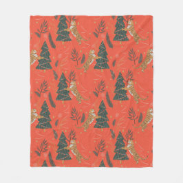 kerstbomen en tijgers, patroon, aangepaste achterg fleece deken