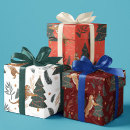kerstbomen en tijgers, patroon, aangepaste achterg inpakpapier vel