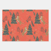 kerstbomen en tijgers, patroon, aangepaste achterg inpakpapier vel (Voorkant 2)