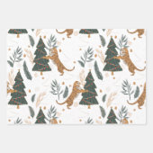 kerstbomen en tijgers, patroon, aangepaste achterg inpakpapier vel (Voorkant)