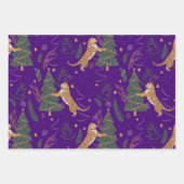 kerstbomen en tijgers, patroon, aangepaste achterg inpakpapier vel (Voorkant 2)