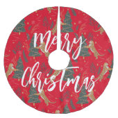kerstbomen en tijgers, patroon, aangepaste achterg kerstboom rok (Voorkant)