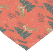 kerstbomen en tijgers, patroon, aangepaste achterg korte tafelloper (Hoek)