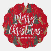 kerstbomen en tijgers, patroon, aangepaste achterg ornament kaart (Achterkant)