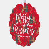 kerstbomen en tijgers, patroon, aangepaste achterg ornament kaart (Links)