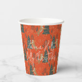 kerstbomen en tijgers, patroon, aangepaste achterg papieren bekers (Achterkant)