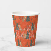 kerstbomen en tijgers, patroon, aangepaste achterg papieren bekers (Voorkant)