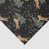 kerstbomen en tijgers, patroon, aangepaste achterg tissuepapier (Detail)