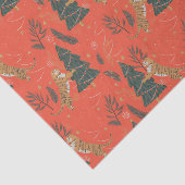 kerstbomen en tijgers, patroon, aangepaste achterg tissuepapier (Detail)