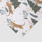 kerstbomen en tijgers, patroon, aangepaste achterg tissuepapier (Detail)