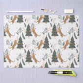 kerstbomen en tijgers, patroon, aangepaste achterg tissuepapier (Craft)