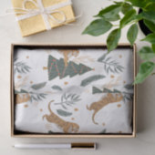 kerstbomen en tijgers, patroon, aangepaste achterg tissuepapier (Geschenk)