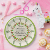 Kerstbomen en verlichting (gepersonaliseerd cadeau papieren bordje (Feest)