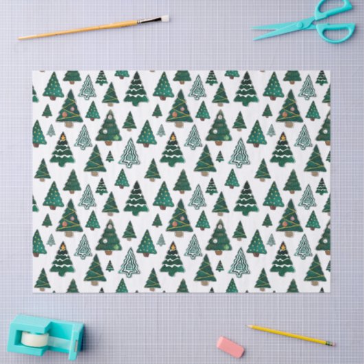 Kerstbomen en versieringen Witte Kerst Tissuepapier (Craft)