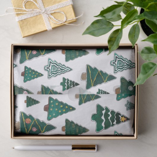 Kerstbomen en versieringen Witte Kerst Tissuepapier (Geschenk)