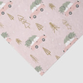 Kerstbomen en voertuigen beige kerst tissuepapier (Detail)