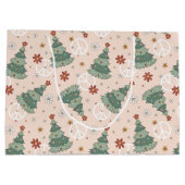 Kerstbomen en Vredestekenen Patroon Groot Cadeauzakje (Achterkant)