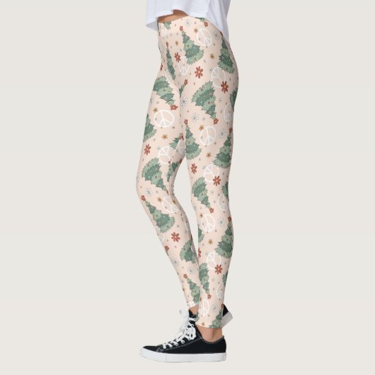 Kerstbomen en Vredestekenen Patroon Leggings (Links)