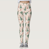 Kerstbomen en Vredestekenen Patroon Leggings (Voorkant)